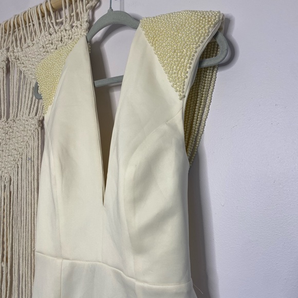 ASOS Cream Midi Dress with Open Back - Picture 6 of 13